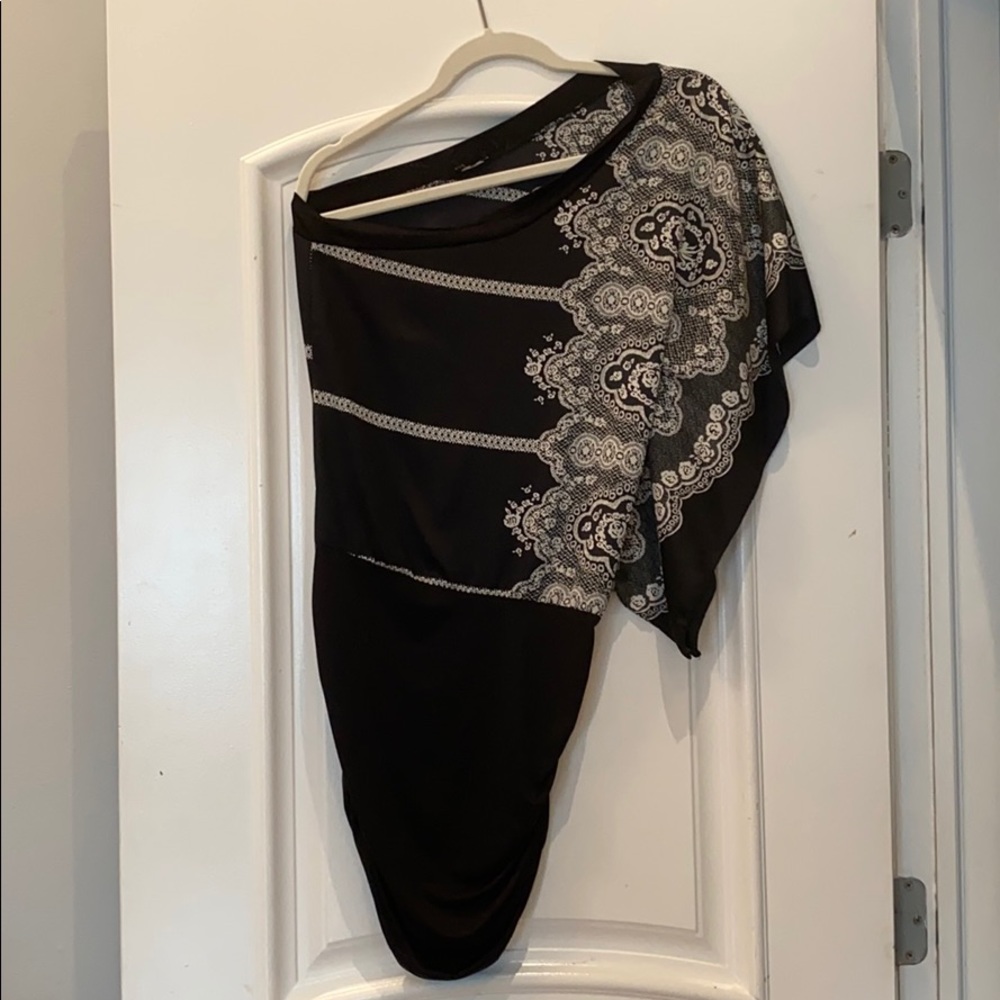 One shoulder handkerchief mini dress